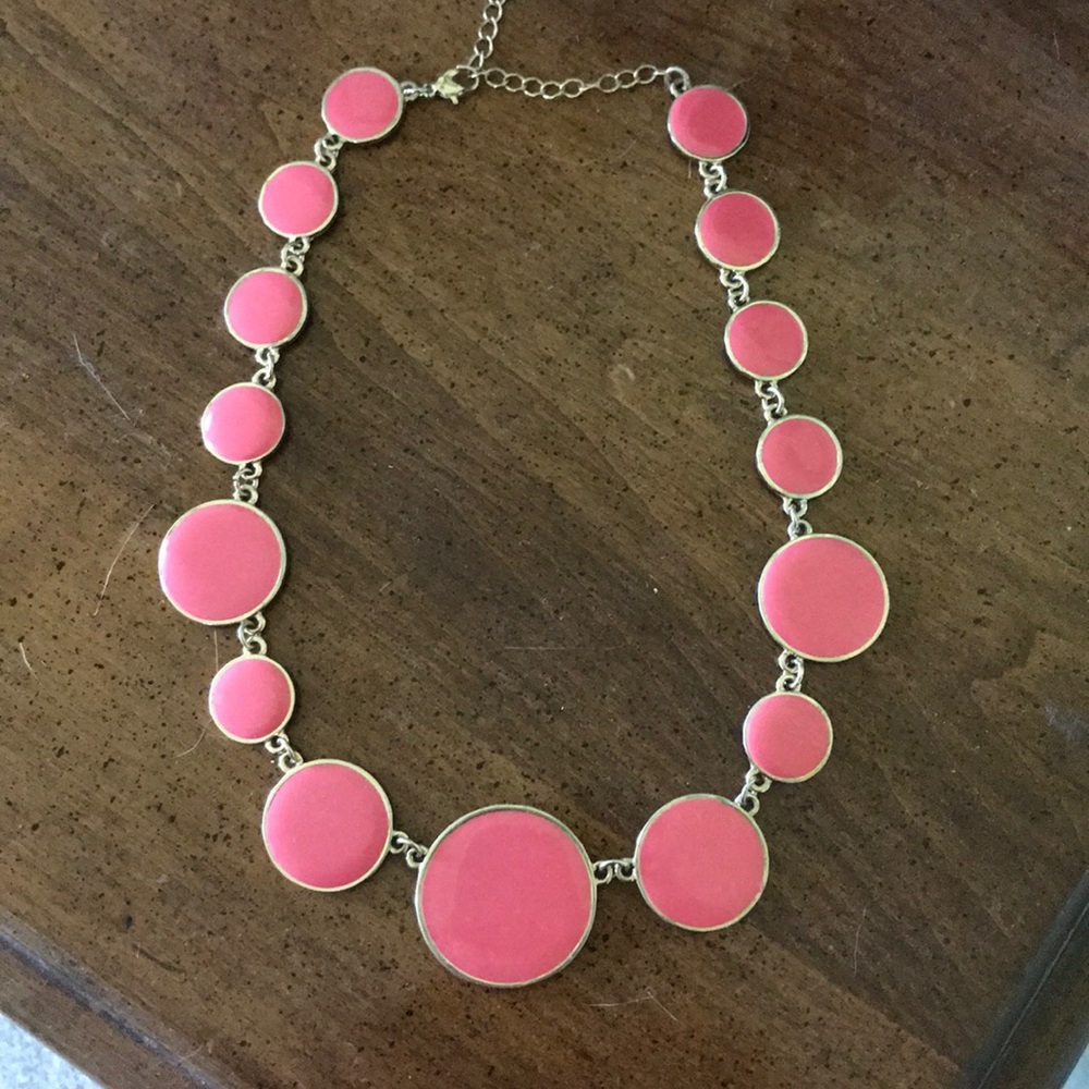Pink and gold circles necklace